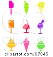 Digital Collage Of Colorful Ice Cream Icons