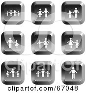 Poster, Art Print Of Digital Collage Of Square Chrome Family Buttons - Version 1