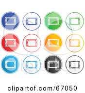 Poster, Art Print Of Digital Collage Of Round Colorful Film Idustry Buttons