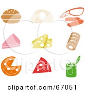 Digital Collage Of Colorful Food Icons
