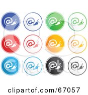 Royalty Free RF Clipart Illustration Of A Digital Collage Of Rounded Arobase Buttons