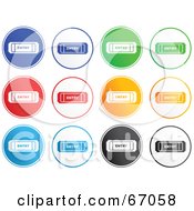 Poster, Art Print Of Digital Collage Of Rounded Entry Ticket Buttons