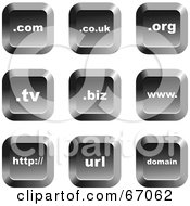 Digital Collage Of Square Chrome Domain Buttons