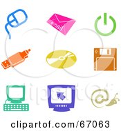 Royalty Free RF Clipart Illustration Of A Digital Collage Of Colorful Computer Icons