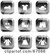 Digital Collage Of Square Chrome Clothing Buttons