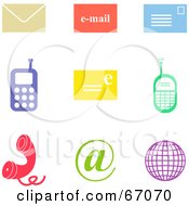 Royalty Free RF Clipart Illustration Of A Digital Collage Of Colorful Communications Icons