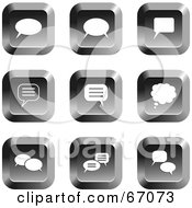 Poster, Art Print Of Digital Collage Of Square Chrome Chat Box Buttons