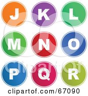 Royalty Free RF Clipart Illustration Of A Digital Collage Of Round Colorful Alphabet Icons J Through R