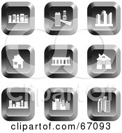 Poster, Art Print Of Digital Collage Of Square Chrome Architecture Icons