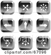 Royalty Free RF Clipart Illustration Of A Digital Collage Of Chrome Square Arrow Buttons Version 2