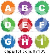 Royalty Free RF Clipart Illustration Of A Digital Collage Of Round Colorful Alphabet Icons A Through I