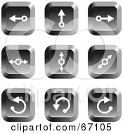 Royalty Free RF Clipart Illustration Of A Digital Collage Of Chrome Square Arrow Buttons Version 3