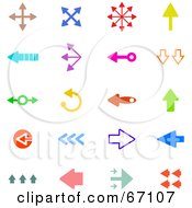Royalty Free RF Clipart Illustration Of A Digital Collage Of Colorful Arrow Icons