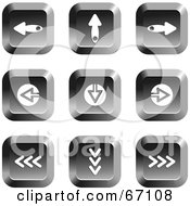 Royalty Free RF Clipart Illustration Of A Digital Collage Of Chrome Square Arrow Buttons Version 4