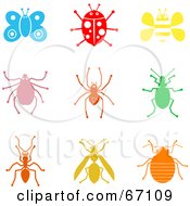 Poster, Art Print Of Digital Collage Of Colorful Insect Icons