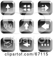Royalty Free RF Clipart Illustration Of A Digital Collage Of Chrome Square Arrow Buttons Version 1