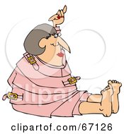 Royalty Free RF Clipart Illustration Of A Lady Restrained In A Pink Straitjacket