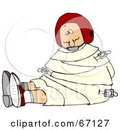 Royalty Free RF Clipart Illustration Of A Red Haired Woman Restrained In A Straitjacket