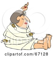 Royalty Free RF Clipart Illustration Of A Lady Restrained In A White Straitjacket