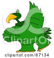 Poster, Art Print Of Large Green Bird Dancing