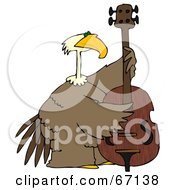 Poster, Art Print Of Bald Eagle Playing A Double Bass