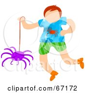 Poster, Art Print Of Little Boy Playing With A Spider