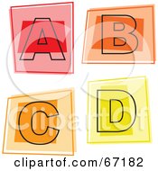 Royalty Free RF Clipart Illustration Of A Digital Collage Of Colorful Square Letter Icons A Through D