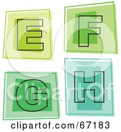 Royalty Free RF Clipart Illustration Of A Digital Collage Of Colorful Square Letter Icons E Through H
