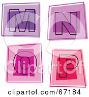 Royalty Free RF Clipart Illustration Of A Digital Collage Of Colorful Square Letter Icons M Through P