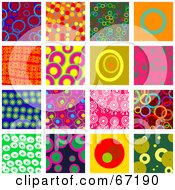 Royalty Free RF Clipart Illustration Of A Digital Collage Of Colorful Circle Tiles