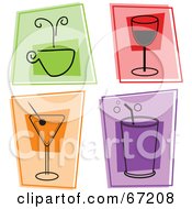 Poster, Art Print Of Digital Collage Of Colorful Beverage Squares
