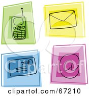 Royalty Free RF Clipart Illustration Of A Digital Collage Of Colorful Communication Squares