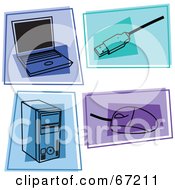 Royalty Free RF Clipart Illustration Of A Digital Collage Of Colorful Computer Squares