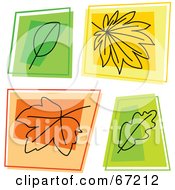 Royalty Free RF Clipart Illustration Of A Digital Collage Of Colorful Autumn Leaf Squares