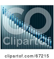 Royalty Free RF Clipart Illustration Of A Declining Bar Graph With Blue Business Men by Prawny