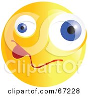 Poster, Art Print Of Yellow Confused Emoticon Face - Version 3