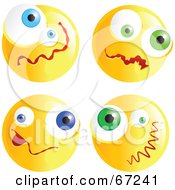 Poster, Art Print Of Digital Collage Of Yellow Confused Emoticon Faces
