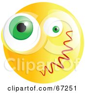 Poster, Art Print Of Yellow Confused Emoticon Face - Version 4
