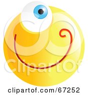 Poster, Art Print Of Yellow Cyclops Emoticon Face