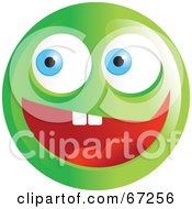 Poster, Art Print Of Excited Green Emoticon Face - Version 1