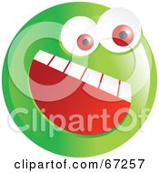 Poster, Art Print Of Excited Green Emoticon Face - Version 2