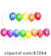 Colorful Happy Birthday Balloons With White Text