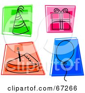 Royalty Free RF Clipart Illustration Of A Digital Collage Of Colorful Birthday Squares