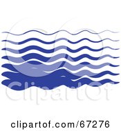 Poster, Art Print Of Blue Wavy Lines