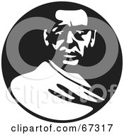 Royalty Free RF Clipart Illustration Of A Black And White Stoney Faced Man