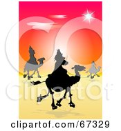 Poster, Art Print Of The Silhouetted Three Kings Trekking Through The Desert