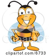 Poster, Art Print Of Bee Mascot Cartoon Character Pointing At The Viewer