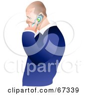 Royalty Free RF Clipart Illustration Of A Profiled Guy Talking On A Cell Phone