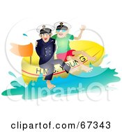 Royalty Free RF Clipart Illustration Of A Couple On A Raft