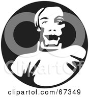 Royalty Free RF Clipart Illustration Of A Black And White Grim Man